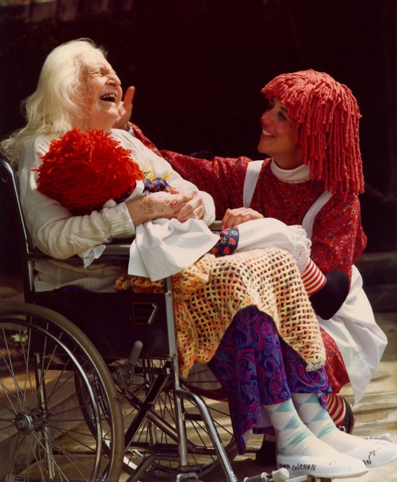 Karen Fox, right, founded Adventures in Caring on Valentine’s Day 30 years ago. The nonprofit teaches health-care workers how to exhibit compassion for their patients. (courtesy photo)