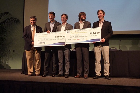 ShadowMaps took home $20,000 in prize money at UC Santa Barbara’s annual New Venture Competition. The startup makes a service that tries to build three-dimensional maps of the shadows cast by buildings and correct for them to improve mobile phone GPS. (Stephen Nellis / Business Times photo)