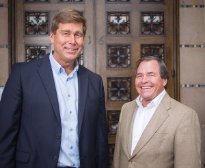 Dave Brubaker, left, recruited longtime South Coast banker Eloy Ortega to open a Santa Barbara branch of Ojai Community Bank. (Nik Blaskovich / Business Times photo)