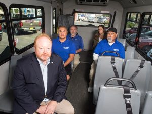 Morris, far left, with the drivers of FATCO. (Nik Blaskovich / Business Times photo)