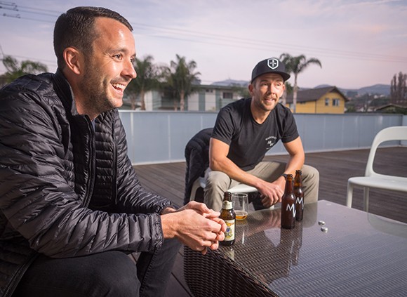 MadeWest Brewing Co.’s co-founder Seth Gibson, left, and head brewer Mike Morrison. (Nik Blaskovich / Business Times photos)