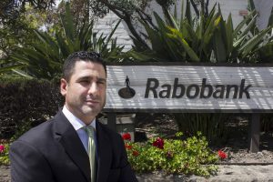 Mark Borrecco, Rabobank N.A. executive vice president and chief retail banking officer, visited Santa Barbara on July 28.