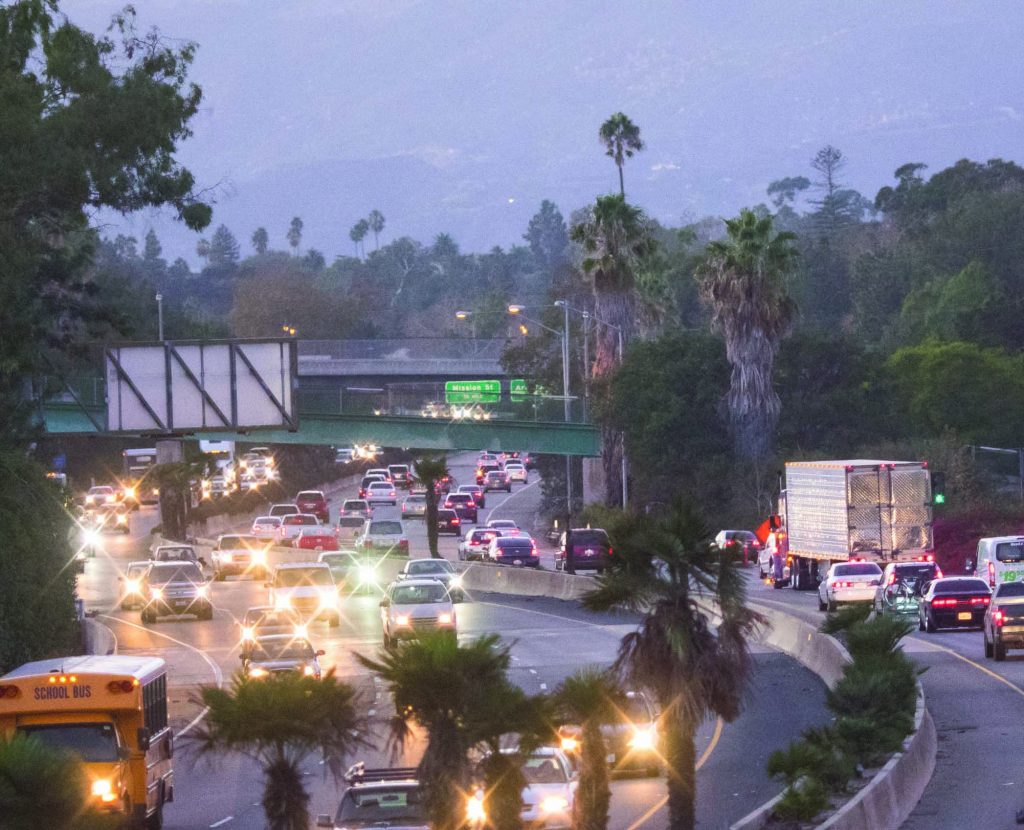 Traffic backs up daily on Highway 101 through Montecito.