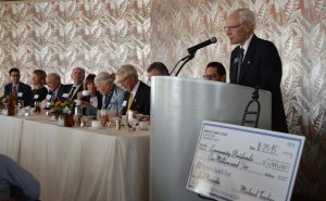 Michael Towbes announces Montecito Bank & Trust’s award of $1 million to local groups.