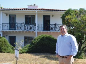 AppScale CEO Woody Rollins stands outside of the company's Santa Barbara offices. (Philip Joens)