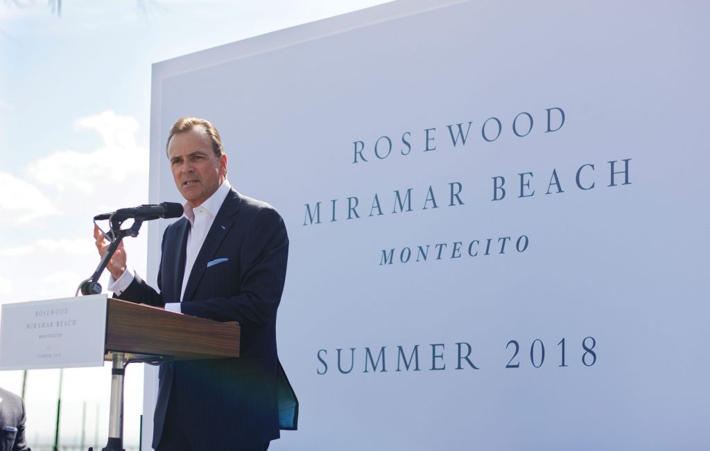 Developer Rick Caruso speaks at the groundbreaking ceremony for the Rosewood Miramar Beach Montecito on Oct. 10.